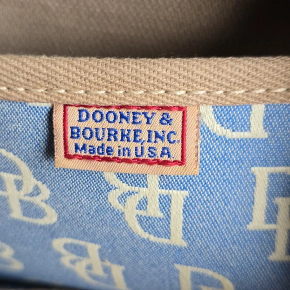 Clean! Dooney & Bourke Sky Blue Canvas Signature Shoulder Bag - Picture 8 of 11